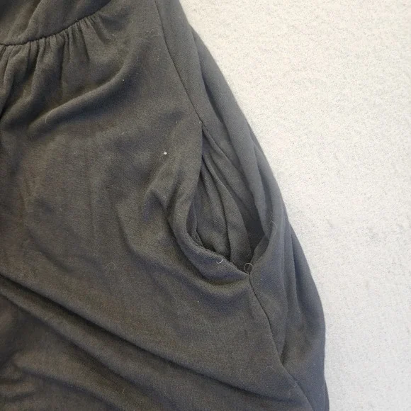 Free People FP Beach Black Tie Strap Midi Dress Low Back Side Slit Pockets S P - Picture 7 of 12